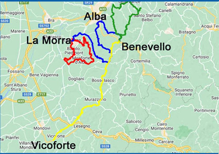 bike tour Piedmont map