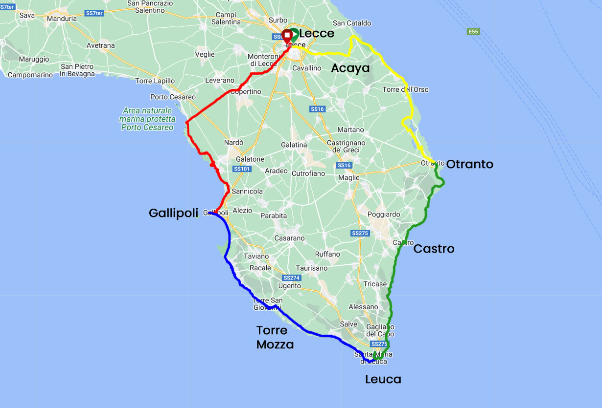 salento bike tour map