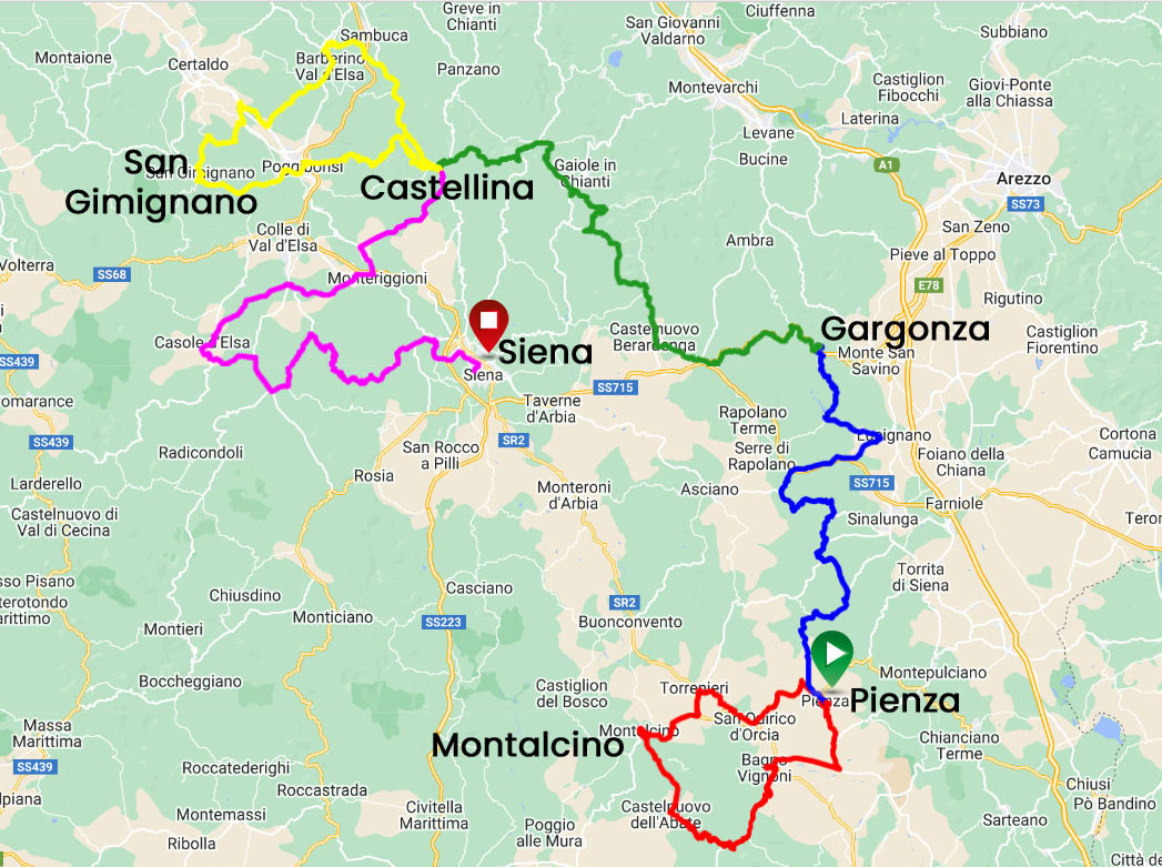 bike toru tuscany challenge map