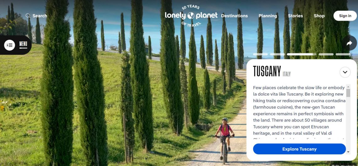lonely planet bici Best in Travel 2024: Tuscany’s Art of Slow Living