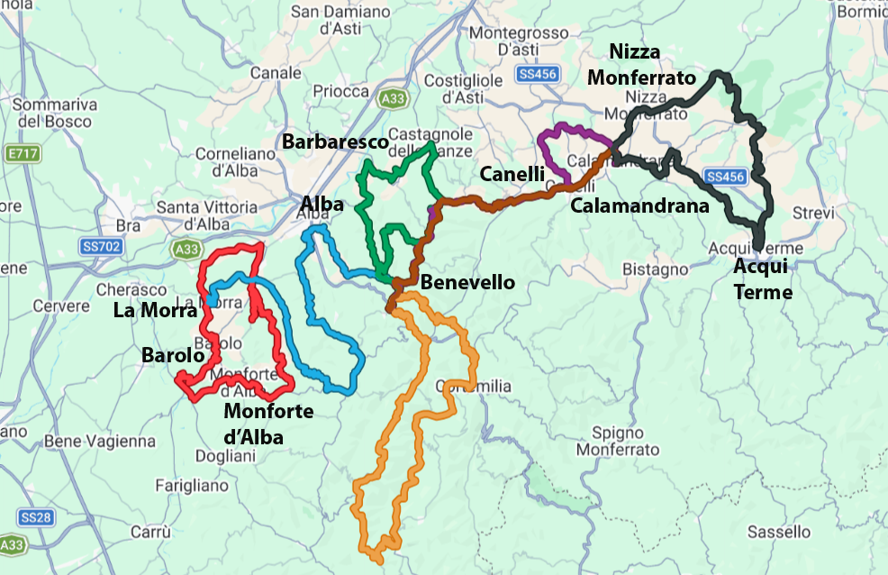 piedmont self guided bike tour map